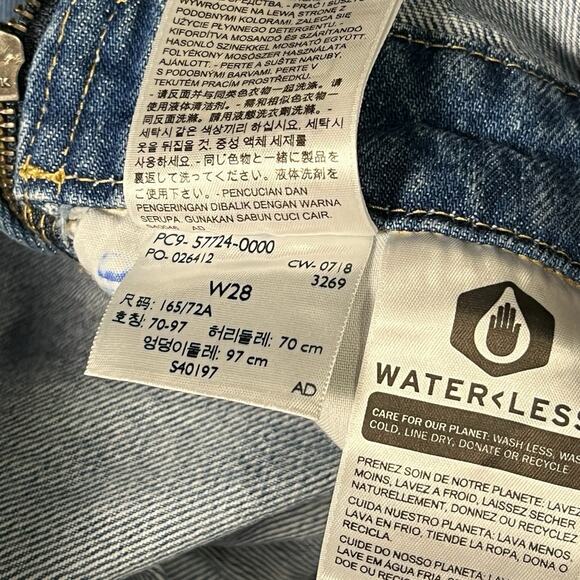 Levi’s Overalls 28W Premium Waterless Bib Jeans Women’s Red Tag Big E Side Zip - Picture 5 of 9